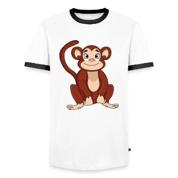 Singe - T-shirt contrasté Homme - blanc/noir - Devant - AI Model Female 172 light (172cm) & AI Model Male 178 dark (178cm)