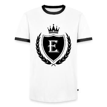 Armer la couronne E - T-shirt contrasté Homme - blanc/noir - Devant - AI Model Female 172 light (172cm) & AI Model Male 178 dark (178cm)