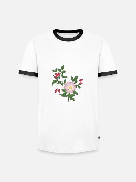 Wild rose and rose hips - Men's Ringer Shirt - white/black