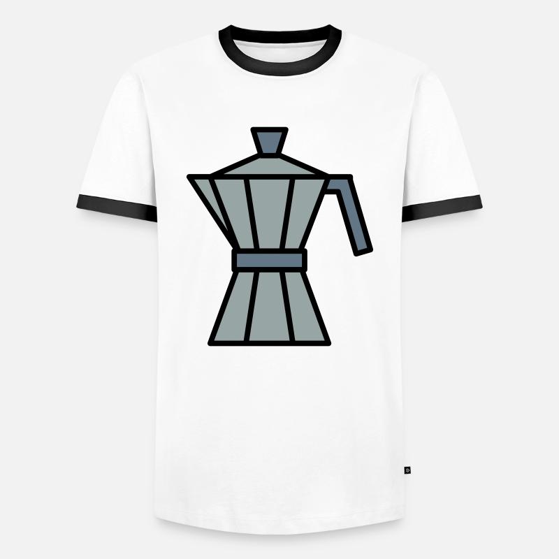 Coffe Bialetti - Men's Ringer Shirt - white/black