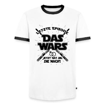 JGA Junggesellenabschied Das wars Bräutigam Mann - Männer Kontrast-T-Shirt - Weiß/Schwarz - Vorne - AI Model Female 172 light (172cm) & AI Model Male 178 dark (178cm)