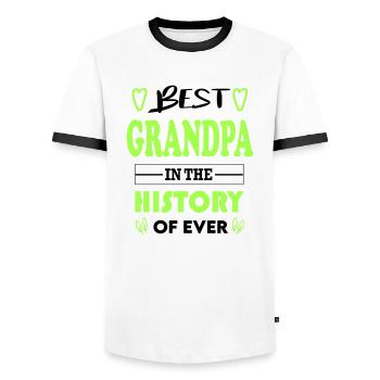 Best Grandpa Bester Opa for Ever für immer - Männer Kontrast-T-Shirt - Weiß/Schwarz - Vorne - AI Model Female 172 light (172cm) & AI Model Male 178 dark (178cm)