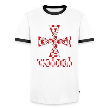 Croatie Croate Hrvatska Croatie Croates Croates Croates - T-shirt contrasté Homme - blanc/noir - Devant - AI Model Female 172 light (172cm) & AI Model Male 178 dark (178cm)