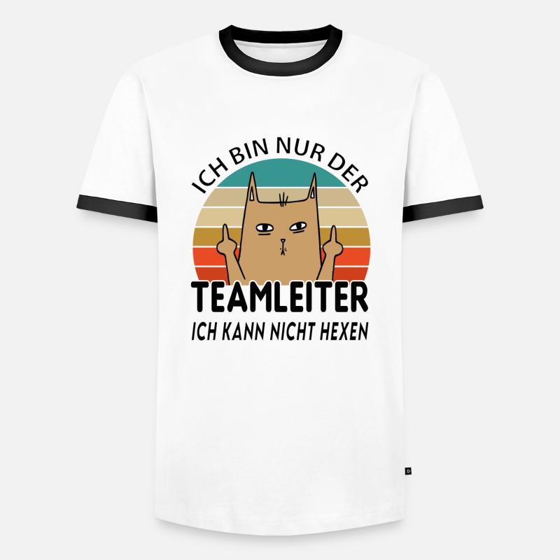 Teamleiter - Männer Kontrast-T-Shirt - Weiß/Schwarz