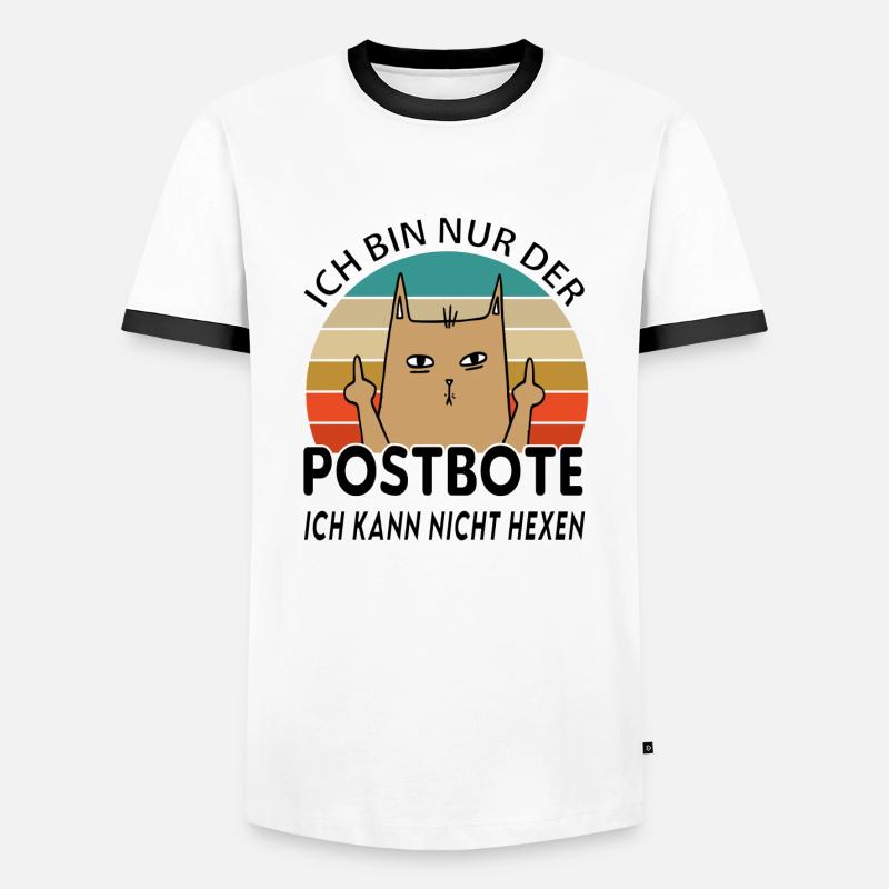 Postbote - Männer Kontrast-T-Shirt - Weiß/Schwarz