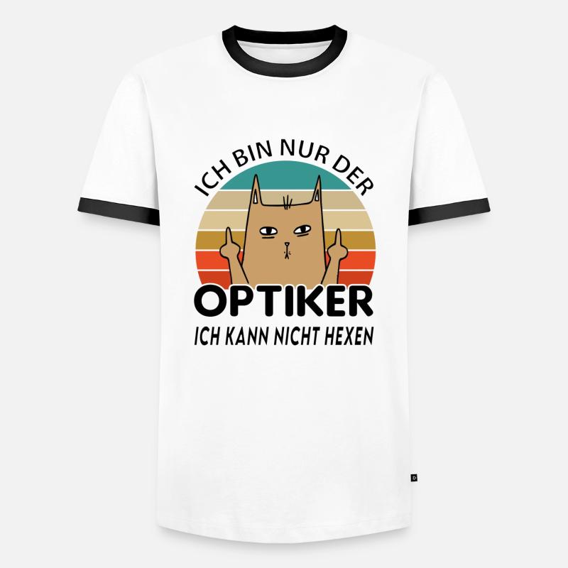 Optiker - Männer Kontrast-T-Shirt - Weiß/Schwarz