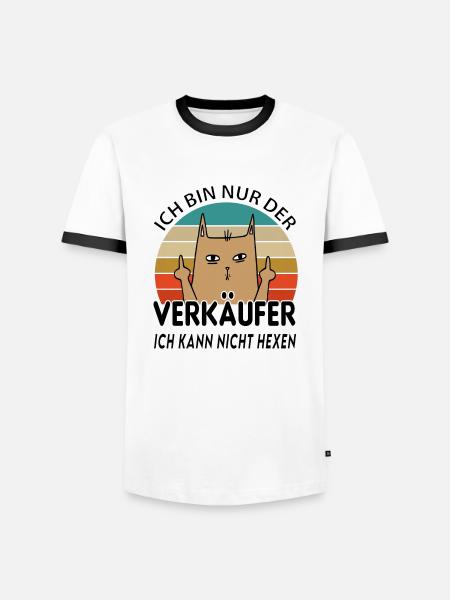 Verkäufer - Männer Kontrast-T-Shirt - Weiß/Schwarz