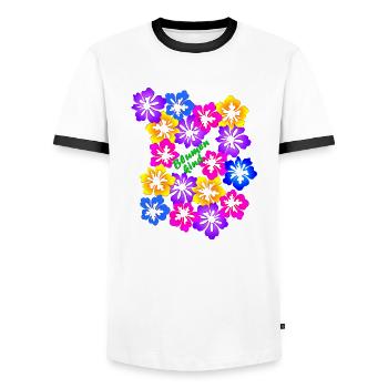 Enfant fleur - T-shirt contrasté Homme - blanc/noir - Devant - AI Model Female 172 light (172cm) & AI Model Male 178 dark (178cm)