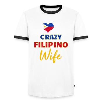 Philippines Filipina Flag Woman Marriage I Gift - Men's Ringer Shirt - white/black - Front - AI Model Female 172 light (172cm) & AI Model Male 178 dark (178cm)