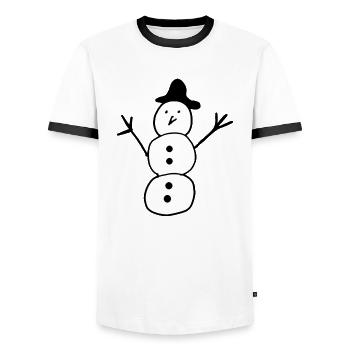 Snowman - Men's Ringer Shirt - white/black - Front - AI Model Female 172 light (172cm) & AI Model Male 178 dark (178cm)