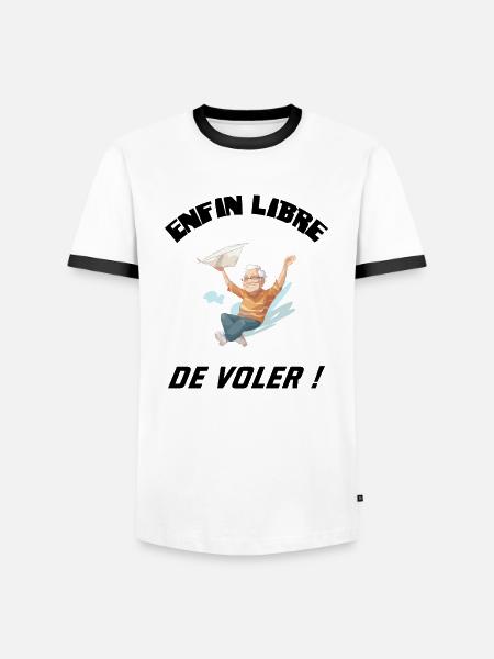 Enfin libre de voler - T-shirt contrasté Homme - blanc/noir