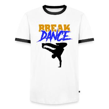 Break Dance - Men's Ringer Shirt - white/black - Front - AI Model Female 172 light (172cm) & AI Model Male 178 dark (178cm)