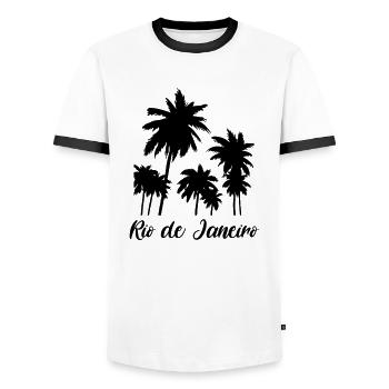Rio de Janeiro - Männer Kontrast-T-Shirt - Weiß/Schwarz - Vorne - AI Model Female 172 light (172cm) & AI Model Male 178 dark (178cm)