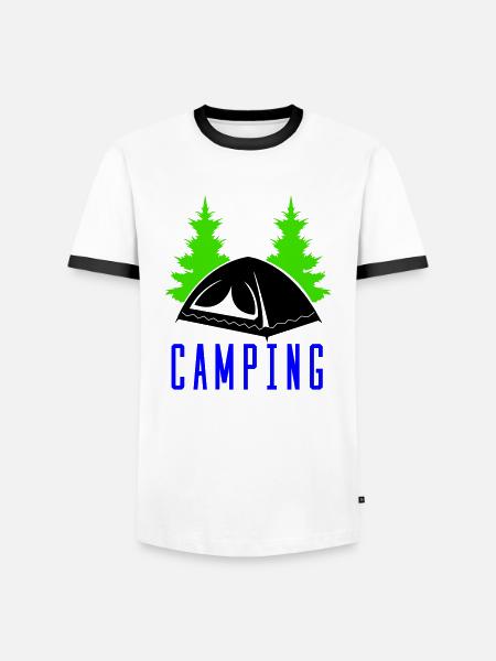 camping - Männer Kontrast-T-Shirt - Weiß/Schwarz