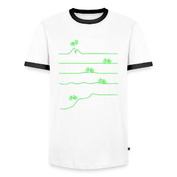 Vélo Descente VTT Stunt - T-shirt contrasté Homme - blanc/noir - Devant - AI Model Female 172 light (172cm) & AI Model Male 178 dark (178cm)