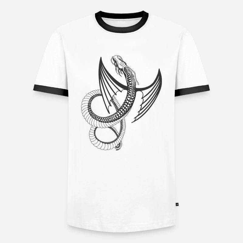 Flying Dragon - Men's Ringer Shirt - white/black