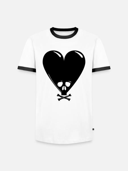 Black Valentine - Men's Ringer Shirt - white/black