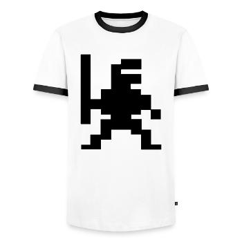 Chasseur NinPix - T-shirt contrasté Homme - blanc/noir - Devant - AI Model Female 172 light (172cm) & AI Model Male 178 dark (178cm)