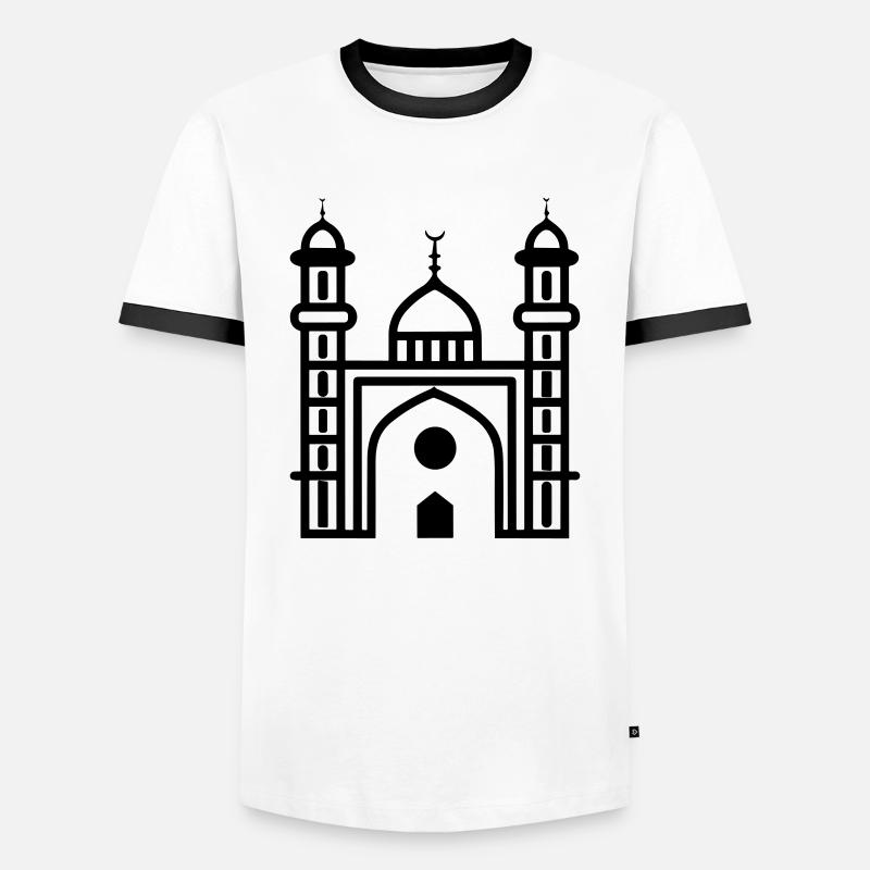 Moschee - Männer Kontrast-T-Shirt - Weiß/Schwarz