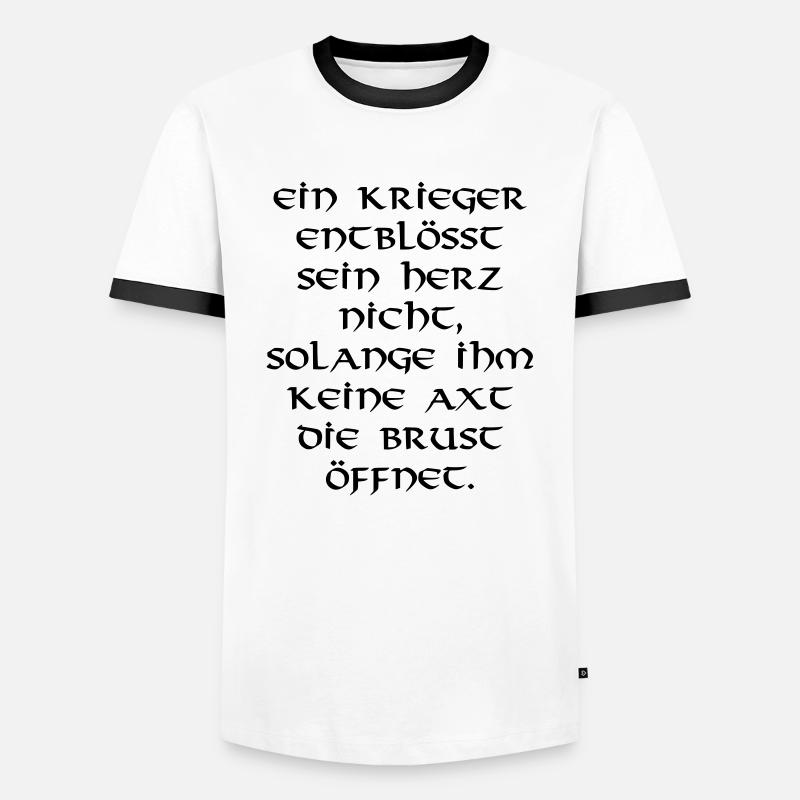 Ein Krieger - Männer Kontrast-T-Shirt - Weiß/Schwarz