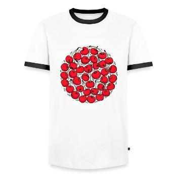 Kirschen - Männer Kontrast-T-Shirt - Weiß/Schwarz - Vorne - AI Model Female 172 light (172cm) & AI Model Male 178 dark (178cm)