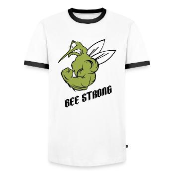 strong mosquito bee - Men's Ringer Shirt - white/black - Front - AI Model Female 172 light (172cm) & AI Model Male 178 dark (178cm)