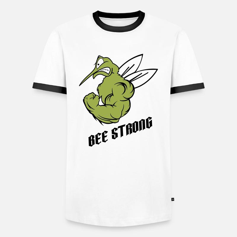 strong mosquito bee - Men's Ringer Shirt - white/black