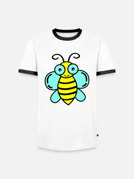 Bee 02 - Men's Ringer Shirt - white/black
