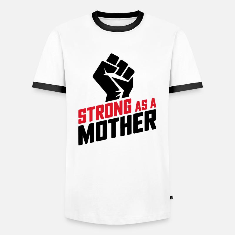 Stark wie eine Mutter - Männer Kontrast-T-Shirt - Weiß/Schwarz