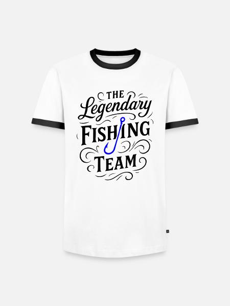 Fishing Team Spruch - Männer Kontrast-T-Shirt - Weiß/Schwarz