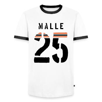 Malle 2025 Trikot - Männer Kontrast-T-Shirt - Weiß/Schwarz - Vorne - AI Model Female 172 light (172cm) & AI Model Male 178 dark (178cm)