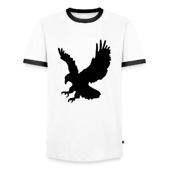 Swooping Jagd Adler - Männer Kontrast-T-Shirt - Weiß/Schwarz - Vorne - AI Model Female 172 light (172cm) & AI Model Male 178 dark (178cm)