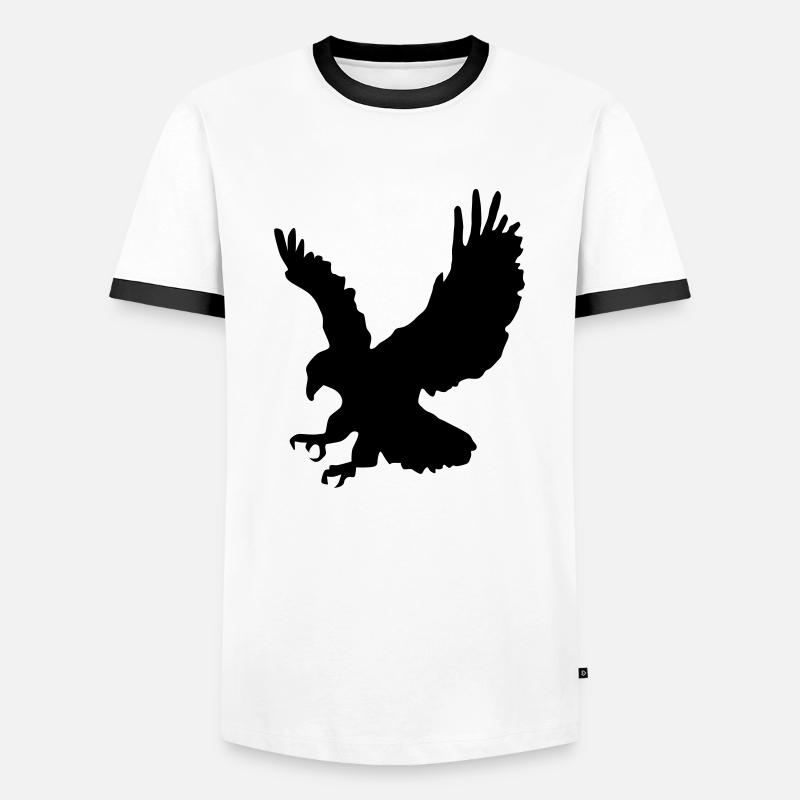 Swooping Hunting Eagle - Men's Ringer Shirt - white/black