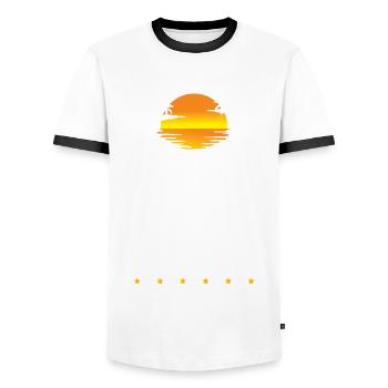 Zrce Mode - T-shirt contrasté Homme - blanc/noir - Devant - AI Model Female 172 light (172cm) & AI Model Male 178 dark (178cm)