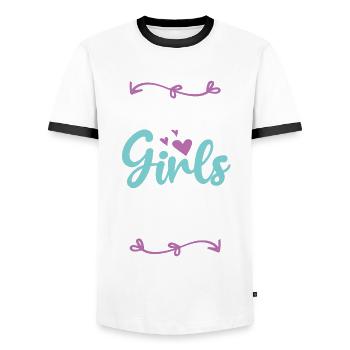 Amsterdam Girls Tour - Men's Ringer Shirt - white/black - Front - AI Model Female 172 light (172cm) & AI Model Male 178 dark (178cm)