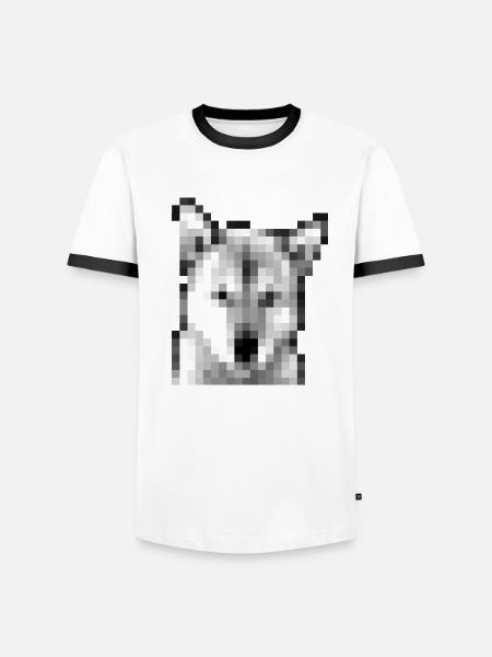 Jindo Mosaik - Männer Kontrast-T-Shirt - Weiß/Schwarz