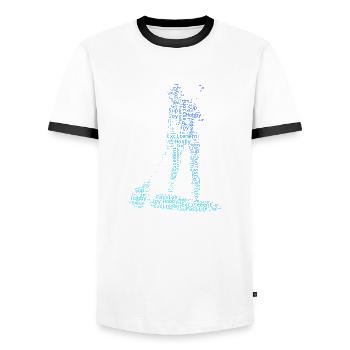 Stand up Paddle Board Standup Paddleboard - T-shirt contrasté Homme - blanc/noir - Devant - AI Model Female 172 light (172cm) & AI Model Male 178 dark (178cm)