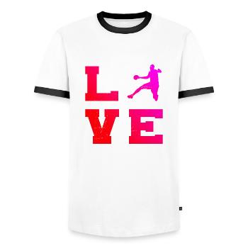 Joueurs de handball masculins Joueurs de handball Joueurs de handball Joueurs de handball - T-shirt contrasté Homme - blanc/noir - Devant - AI Model Female 172 light (172cm) & AI Model Male 178 dark (178cm)