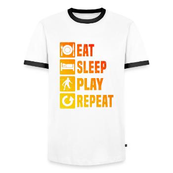 Badminton Badminton Squash Hommes De Badminton - T-shirt contrasté Homme - blanc/noir - Devant - AI Model Female 172 light (172cm) & AI Model Male 178 dark (178cm)