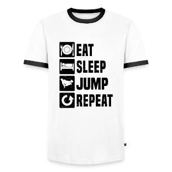 Course Libre Hommes Parkour - T-shirt contrasté Homme - blanc/noir - Devant - AI Model Female 172 light (172cm) & AI Model Male 178 dark (178cm)