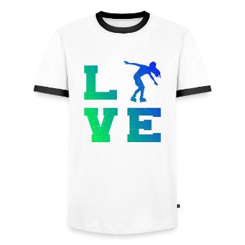 Patins à roulettes Patin à roulettes Patin à roulettes - T-shirt contrasté Homme - blanc/noir - Devant - AI Model Female 172 light (172cm) & AI Model Male 178 dark (178cm)