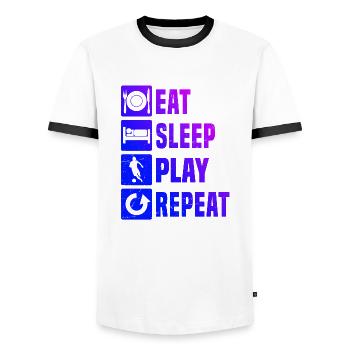 Football Football Men Women's Football - Men's Ringer Shirt - white/black - Front - AI Model Female 172 light (172cm) & AI Model Male 178 dark (178cm)