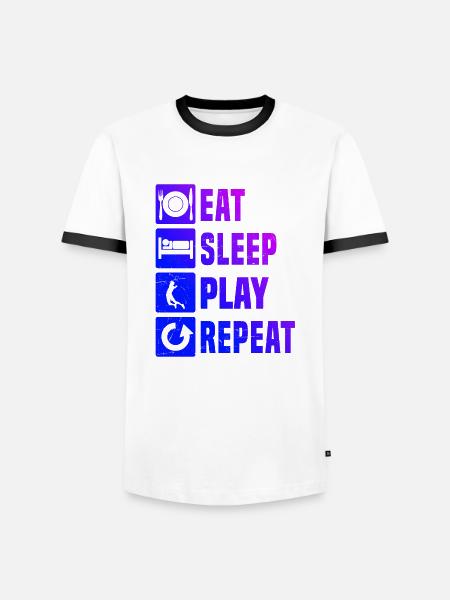 Federball Damen Badminton Badmintonspieler - Männer Kontrast-T-Shirt - Weiß/Schwarz