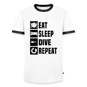 Femmes Scuba Diver Plongée Hommes Plongée - T-shirt contrasté Homme - blanc/noir - Devant - AI Model Female 172 light (172cm) & AI Model Male 178 dark (178cm)