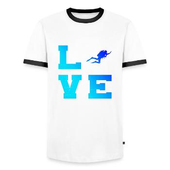 Plongeur Plongée sous-marine Hommes Plongeurs sous-marins - T-shirt contrasté Homme - blanc/noir - Devant - AI Model Female 172 light (172cm) & AI Model Male 178 dark (178cm)