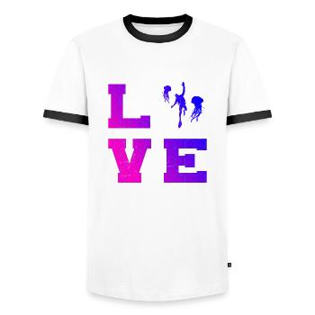 Plongée sous-marine Plongeur plongeur plongeur pour hommes Plongeurs sous-marins - T-shirt contrasté Homme - blanc/noir - Devant - AI Model Female 172 light (172cm) & AI Model Male 178 dark (178cm)