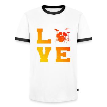 Women Drums Drummer Drummer - Men's Ringer Shirt - white/black - Front - AI Model Female 172 light (172cm) & AI Model Male 178 dark (178cm)