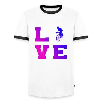 Cyclisme sur route hommes Cyclisme sur route Cyclistes sur route - T-shirt contrasté Homme - blanc/noir - Devant - AI Model Female 172 light (172cm) & AI Model Male 178 dark (178cm)