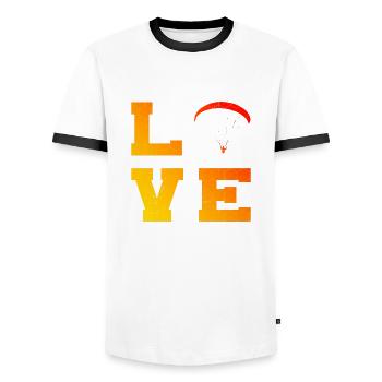 Parapente Parapente Parapente Parapente - T-shirt contrasté Homme - blanc/noir - Devant - AI Model Female 172 light (172cm) & AI Model Male 178 dark (178cm)