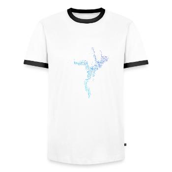 Boulder Kletterer Climber Bouldering Bouldern - Männer Kontrast-T-Shirt - Weiß/Schwarz - Vorne - AI Model Female 172 light (172cm) & AI Model Male 178 dark (178cm)